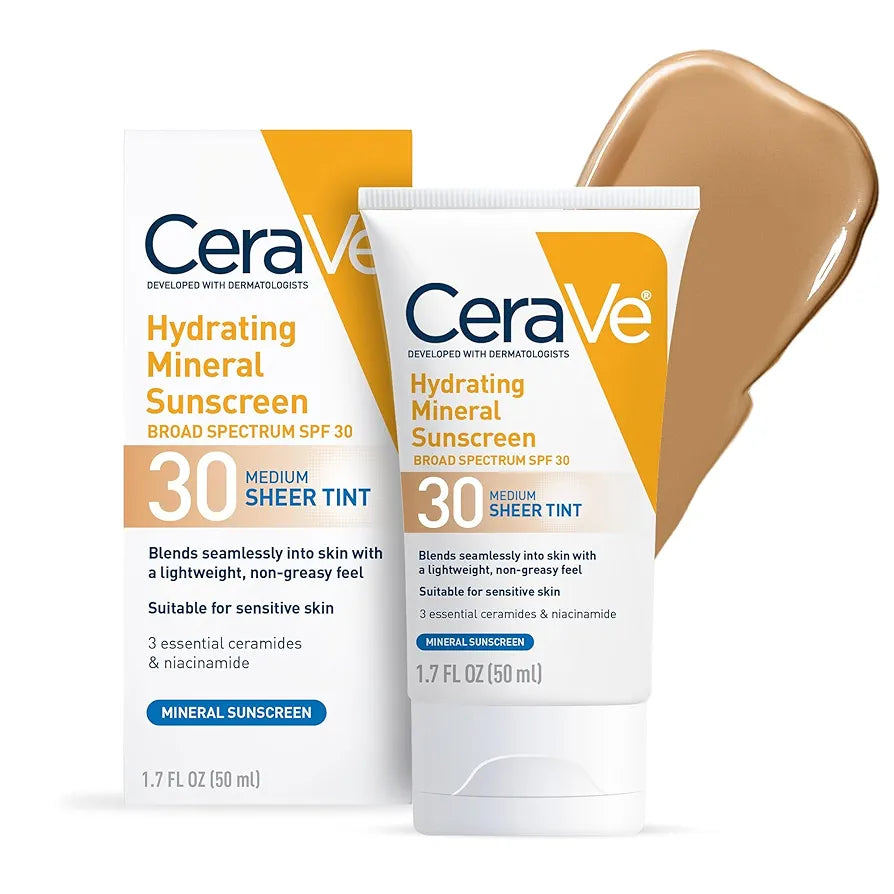Crème Solaire Hydratante CeraVe SPF 30 – Teinte Transparente