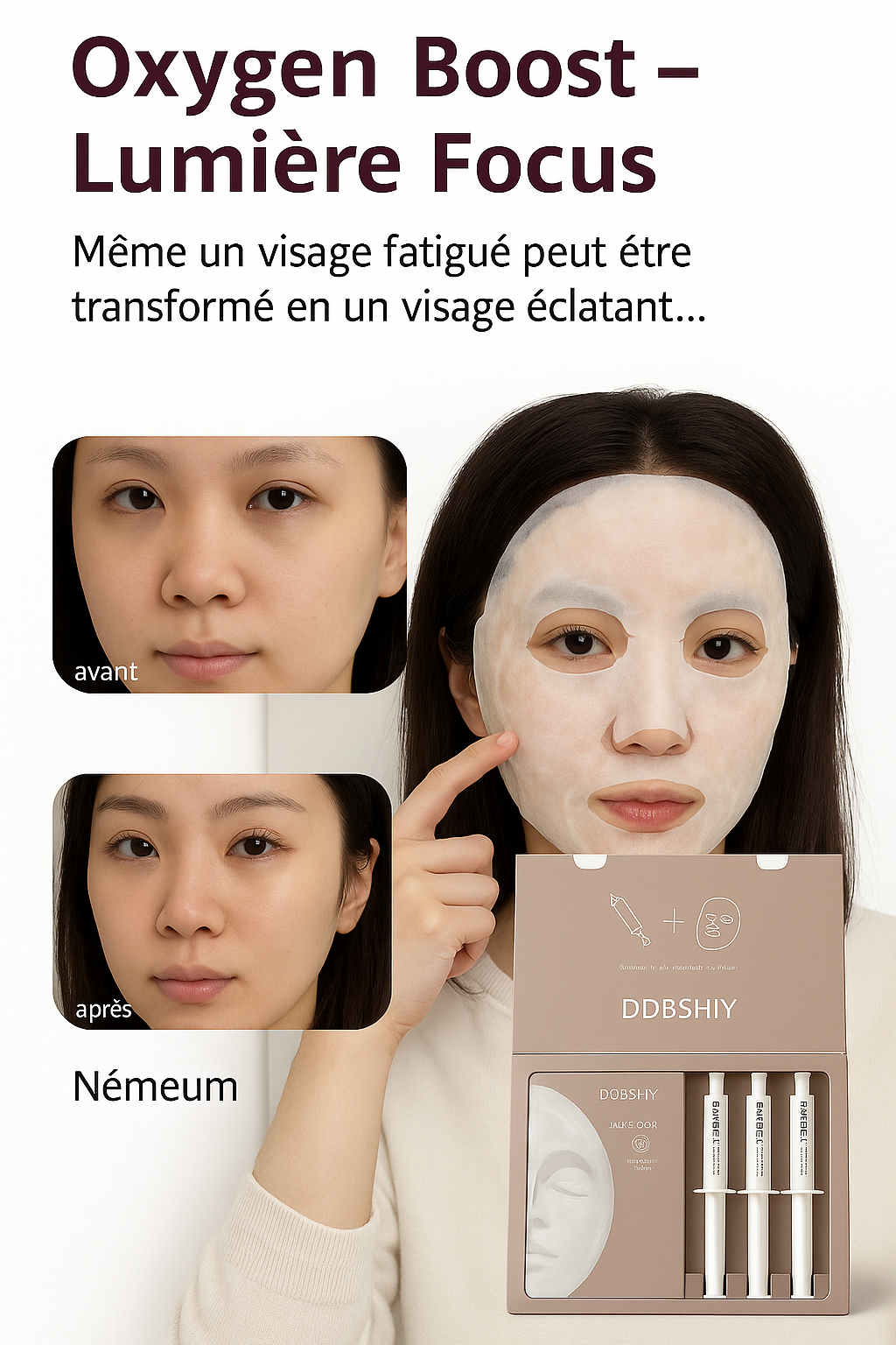 Oxygen Boost – Lumière Focus (Soin CO₂ Professionnel Coréen)