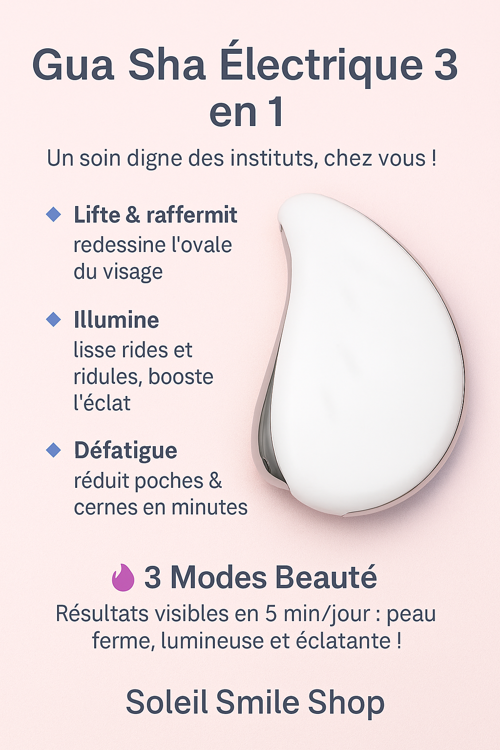 Masseur facial  Gua Sha électrique 3 en 1